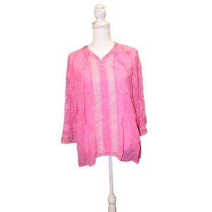Johnny Was Pink Carleen Blouse, Small NWT